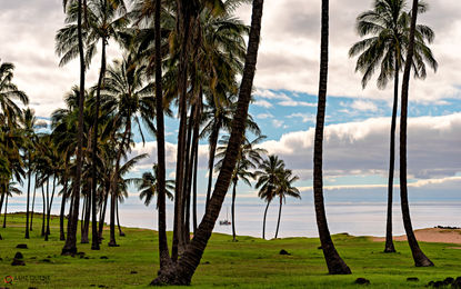 Praia Anakena na Ilha de Páscoa, Rapa Nui, Chile