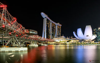 O Hotel Marina Bay Sands com o ArtSciense Museum em Singapura