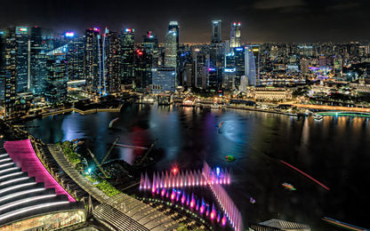 Horizonte y puerto deportivo de Singapur por Sands, Singapur