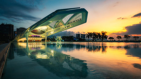 Museum of Tomorrow at sunset in Rio de Janeiro, Brazil