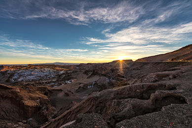 Pôr do Sol no Vale da Lua no Deserto do Atacama, Chile