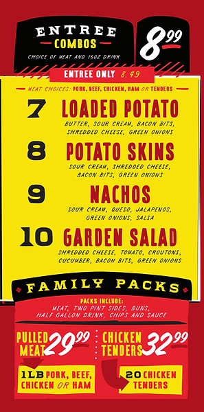 Rick's Barbecue Menu