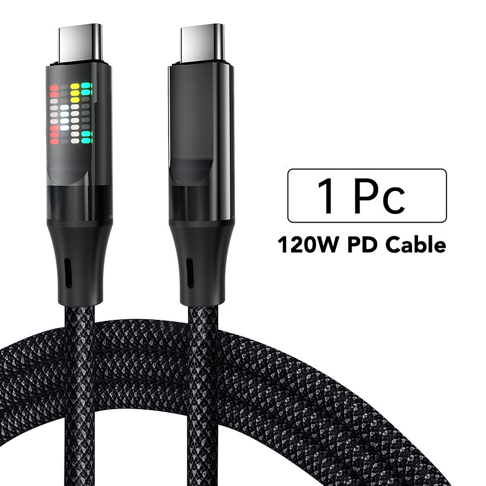 Thumbnail: NNBILI 120W USB C to Type C Cable Phone Super Fast Charging Cable With LED light