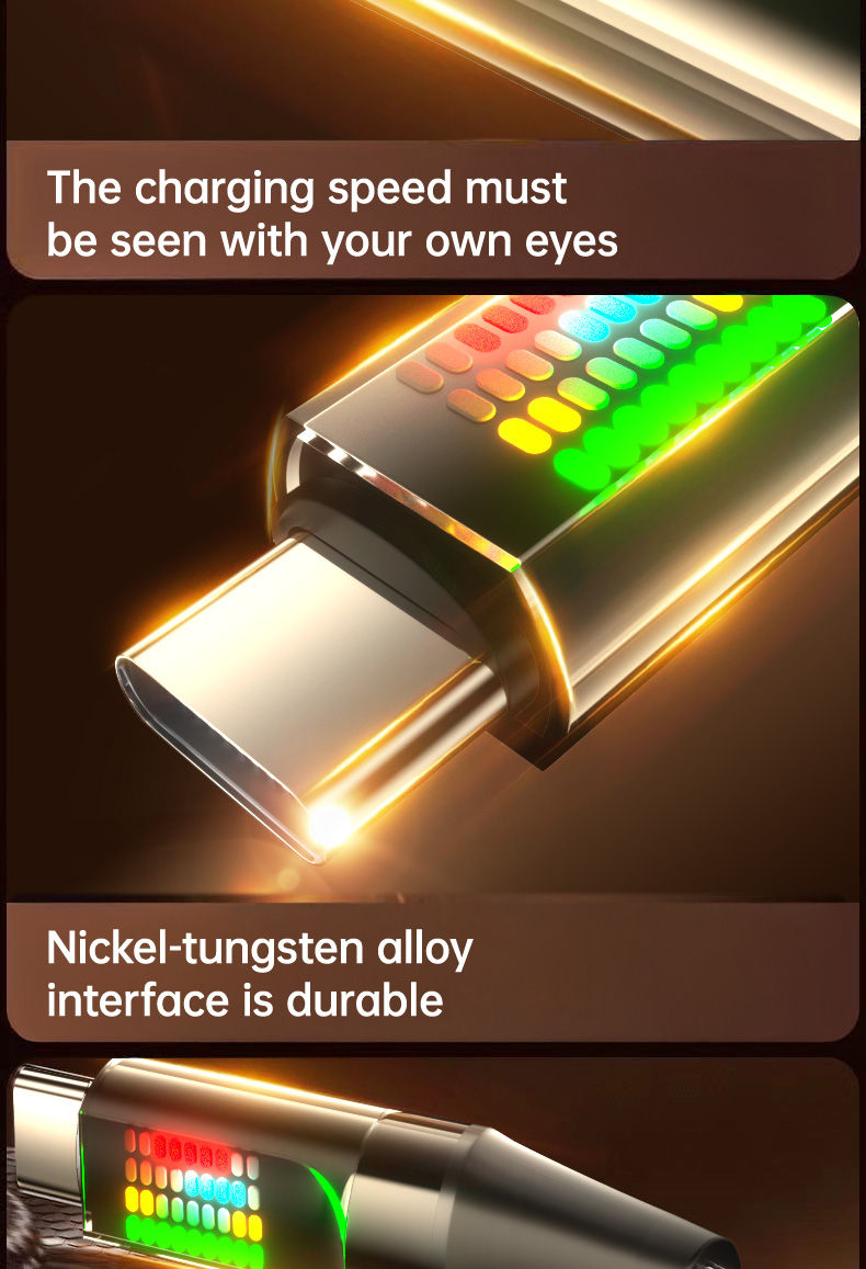 Thumbnail: NNBILI 120W USB C to Type C Cable Phone Super Fast Charging Cable With LED light
