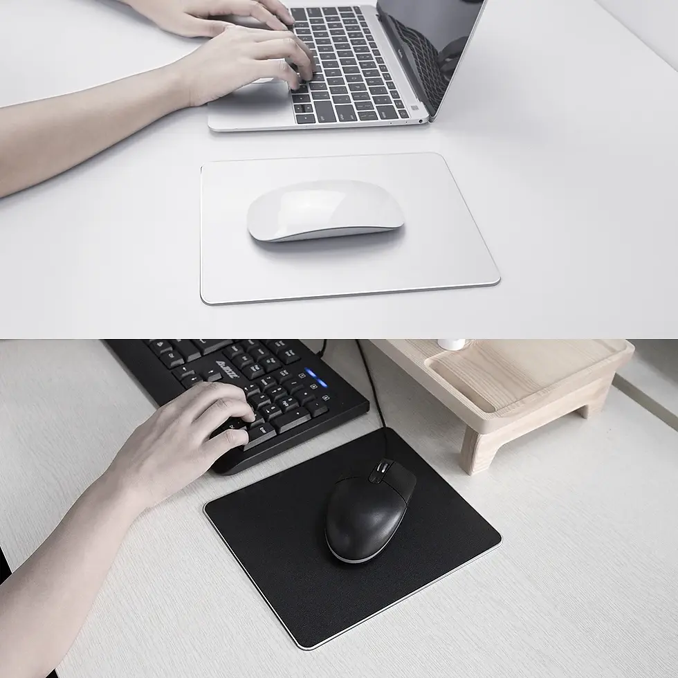 Thumbnail: Aluminum Metal Mouse Pad Double Side Waterproof Smooth Mat For Office Gaming