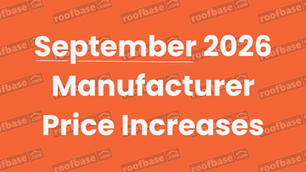 Orange tile saying September 2026 Manufacturer Price Increases with an underline beneath the word 'August'