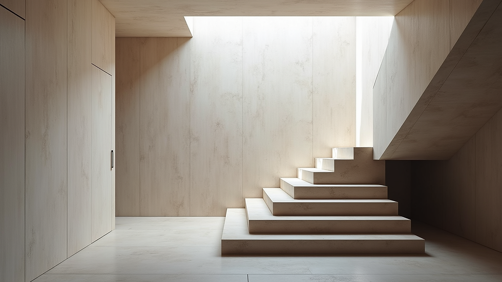 Vue rapprochée d’un escalier en acier avec rampe design installée dans une maison à Domène