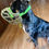 Thumbnail: Olive muzzle with neon green braided straps