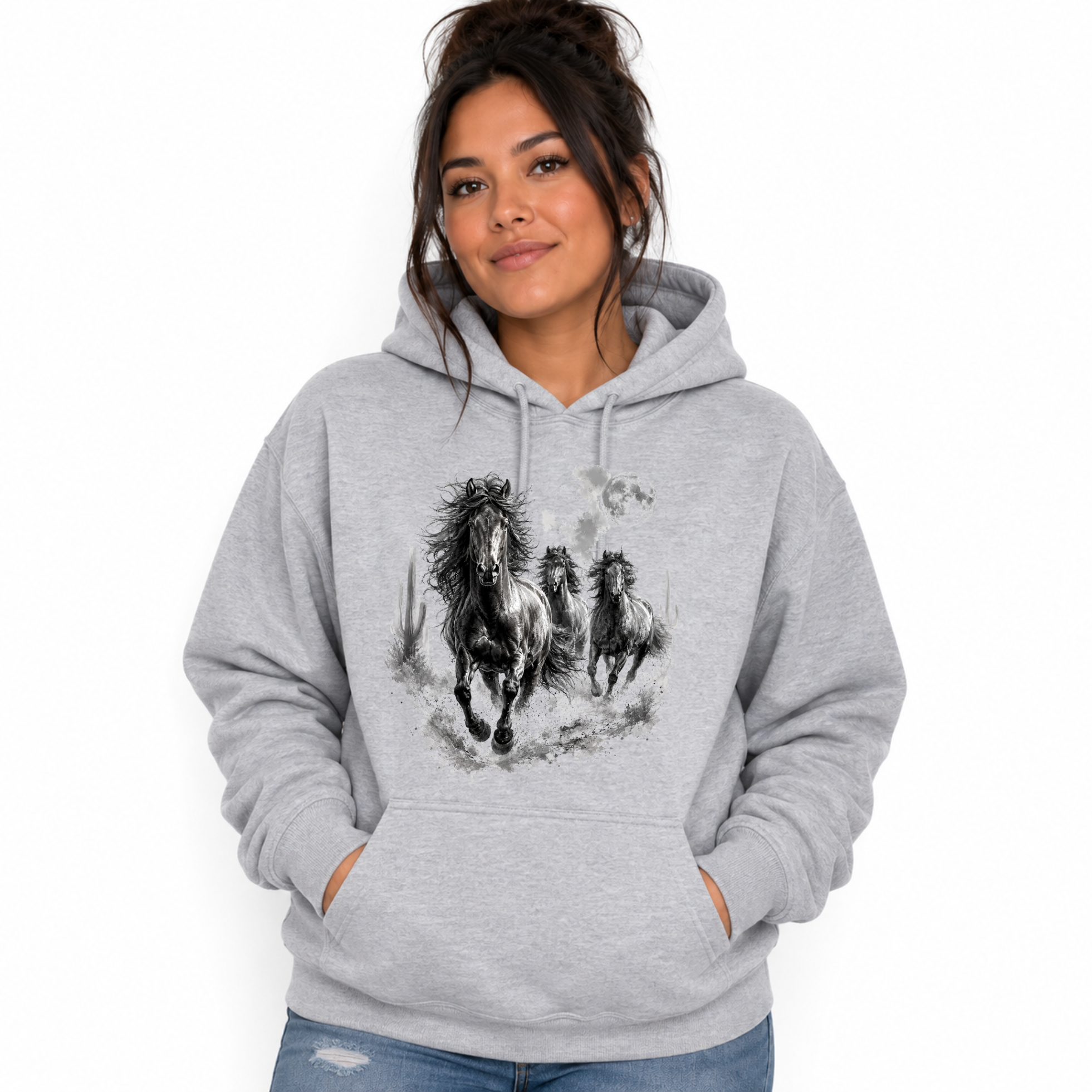 Wild & Free Running Horses Hoodie