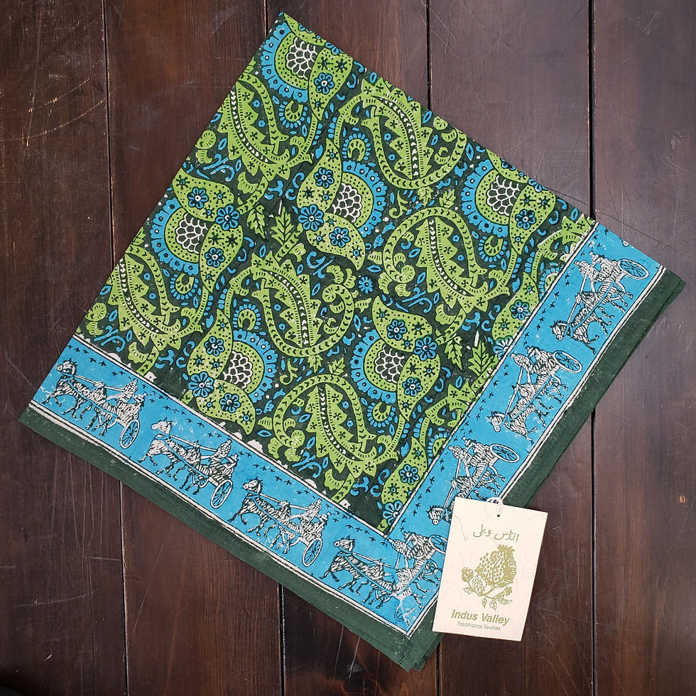 インダスバレー バンダナ「トロピカルフラワー」hand block print bandana 100% cotton "tropical flower"