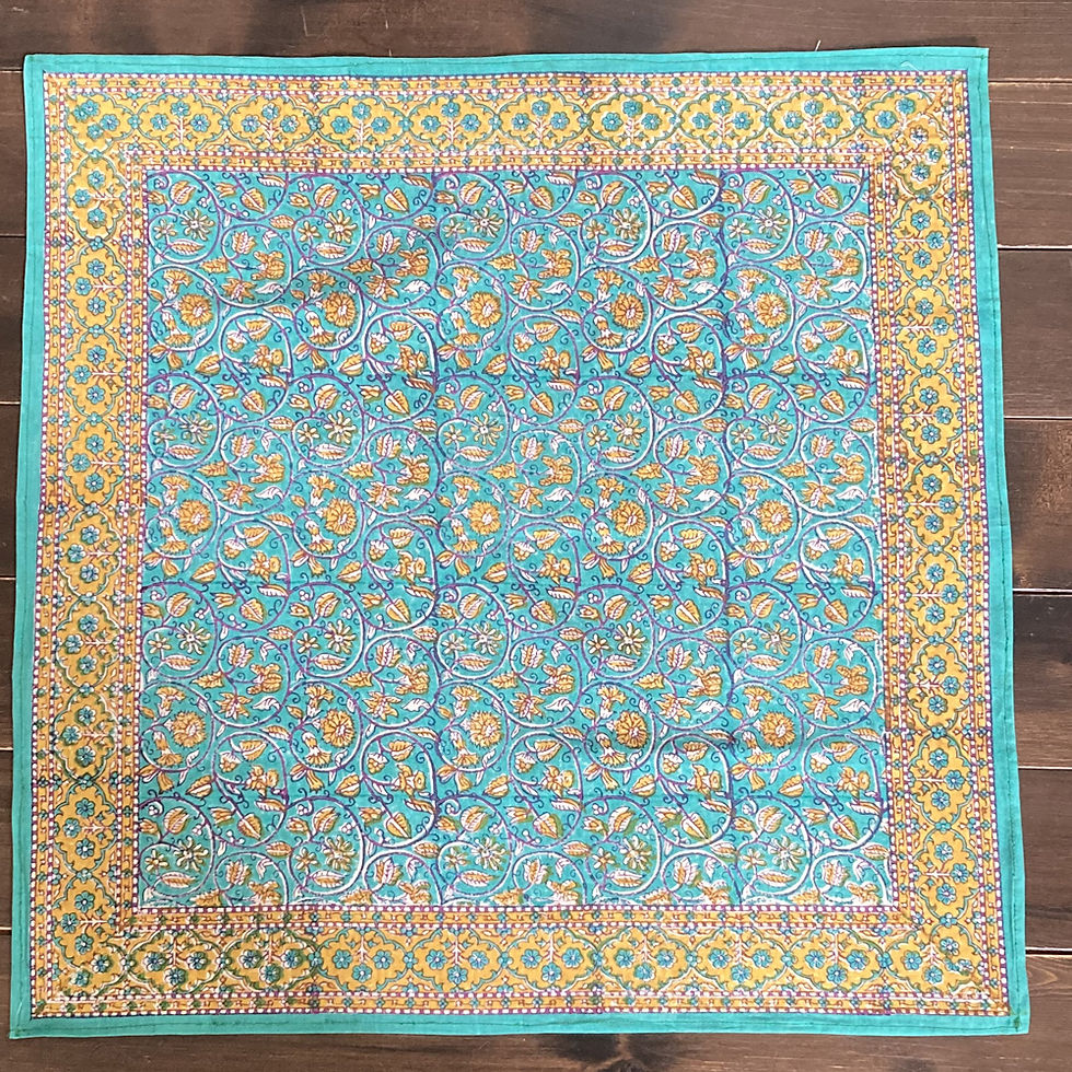 サムネイル： インダスバレー　バンダナ「ボタニカル　ツタ」hand block print bandana "ivy"