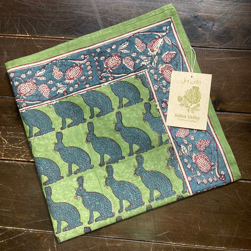 インダスバレー バンダナ「うさぎ」 hand block print bandana 
