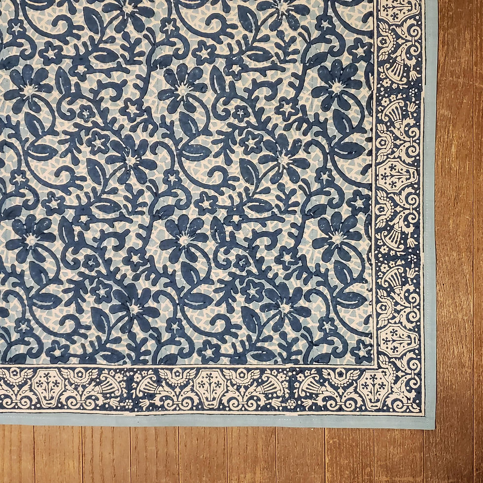 サムネイル： インダスバレー　バンダナ「ナイトフラワー」hand block print bandana 100% cotton "night flower"