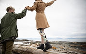 Man with Amputee Girlfriend on Beach