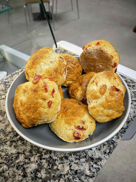 Homemade cherry scones