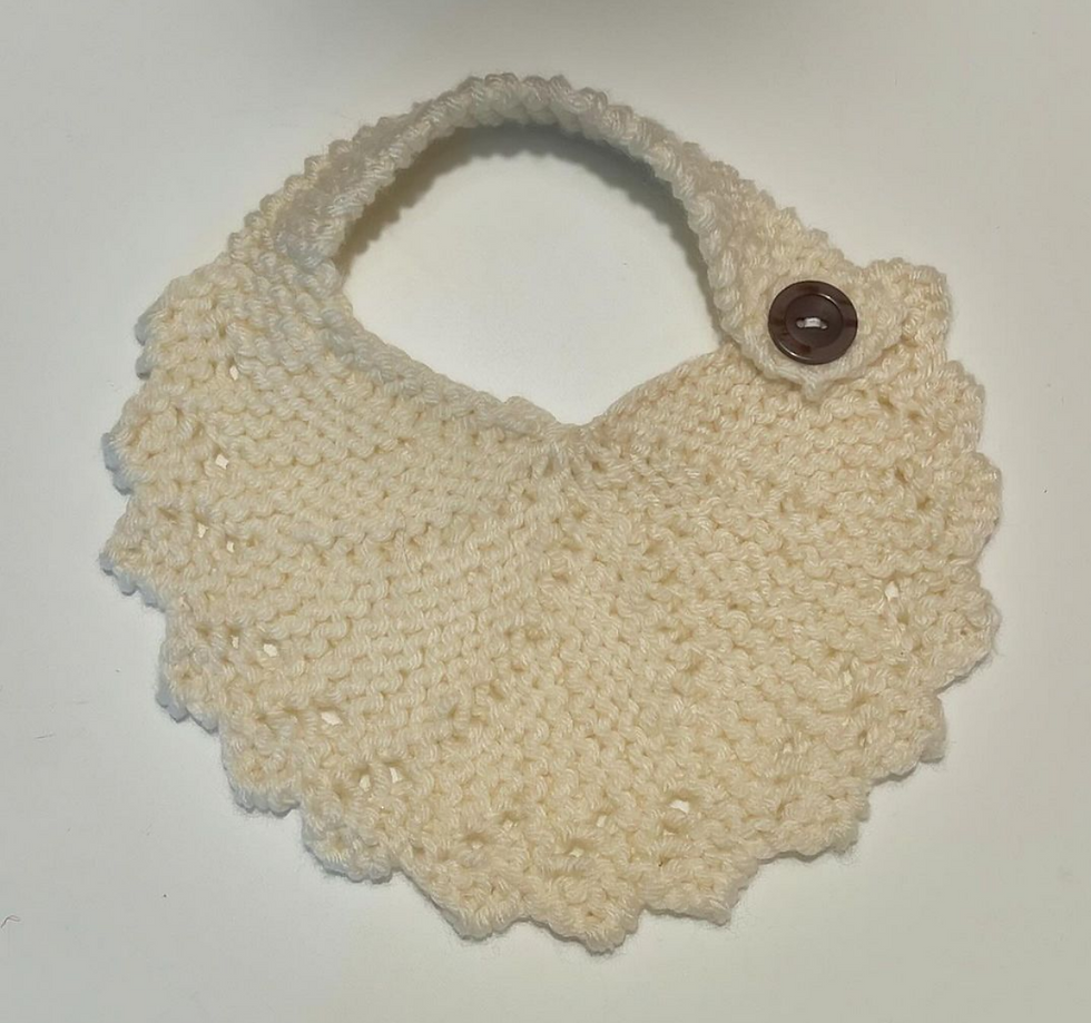 knit cotton dishcloth bib