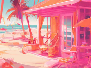 summer beach scene ai