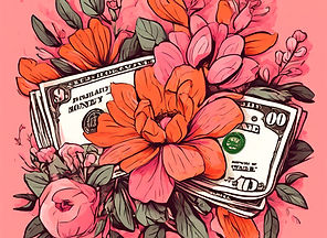 pink, orange, flowers, money.jpg
