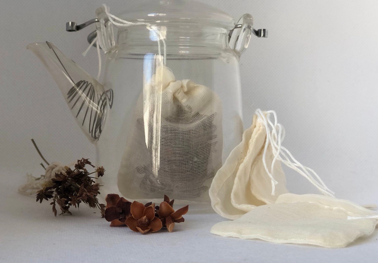 Bolsas de tela para té reutilizables
