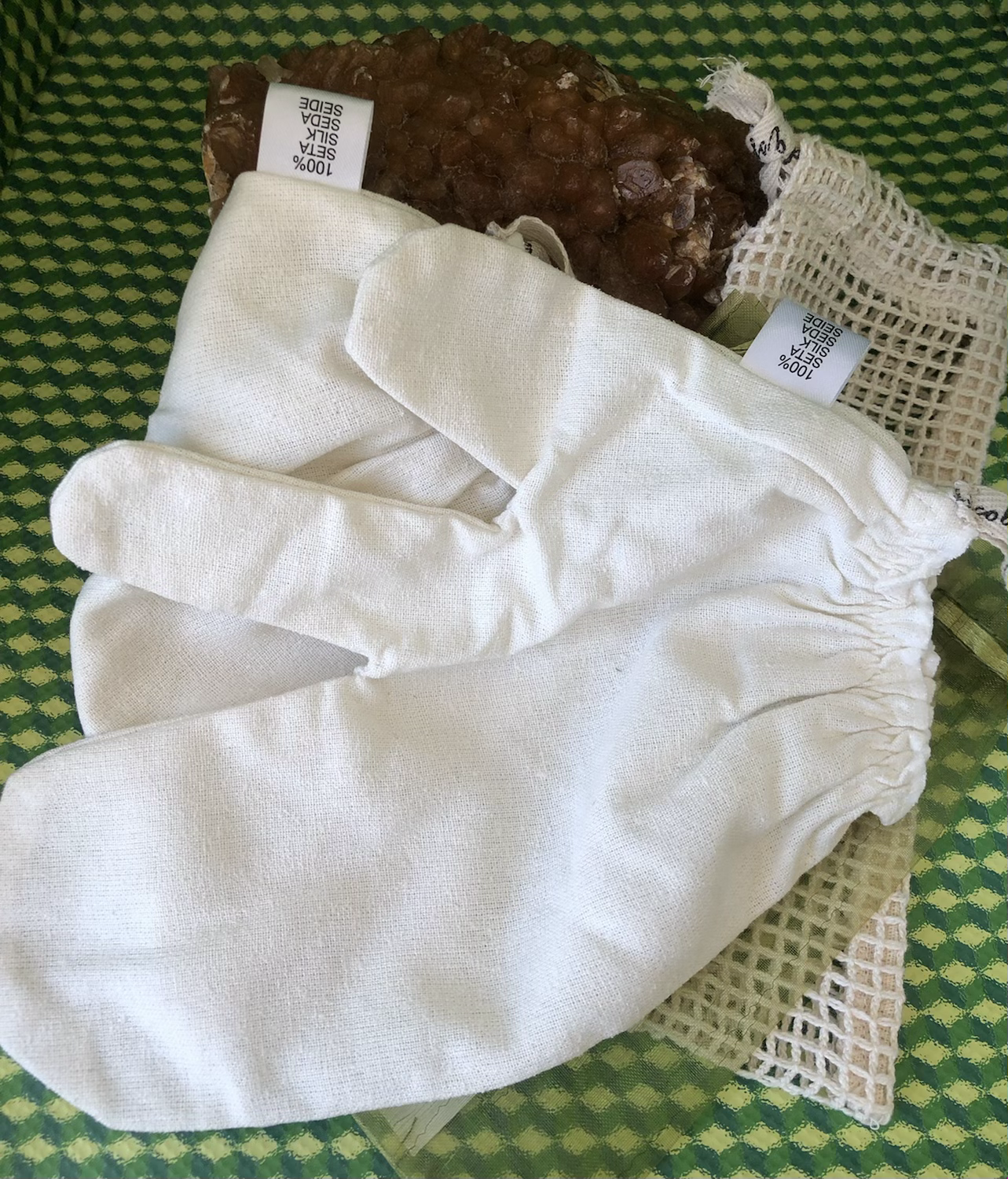 Guantes de Seda Cruda