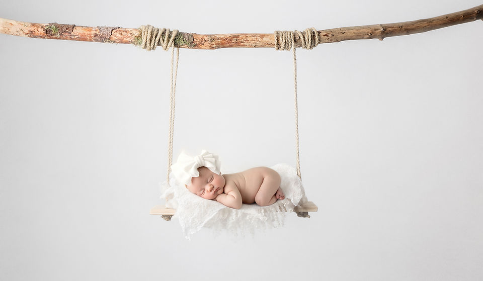 Composite image, baby swing, newborn photography image