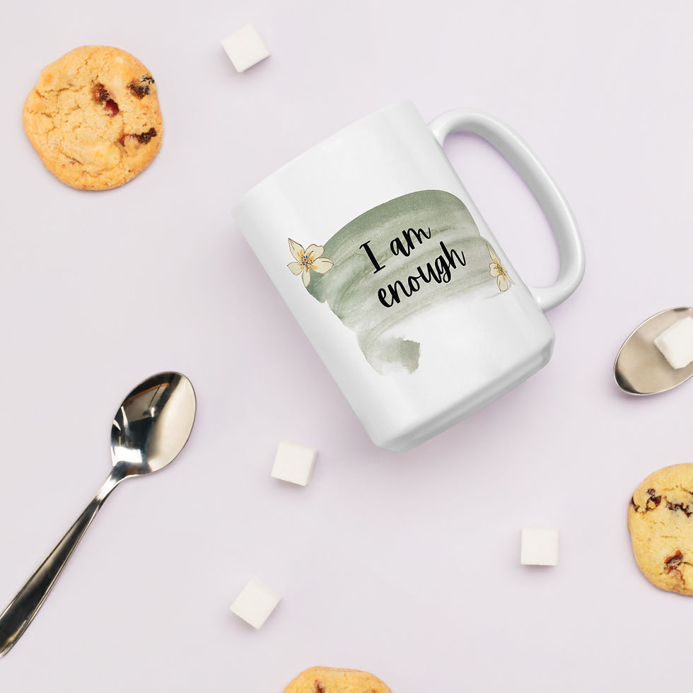 Thumbnail: "I am Enough" white glossy mug