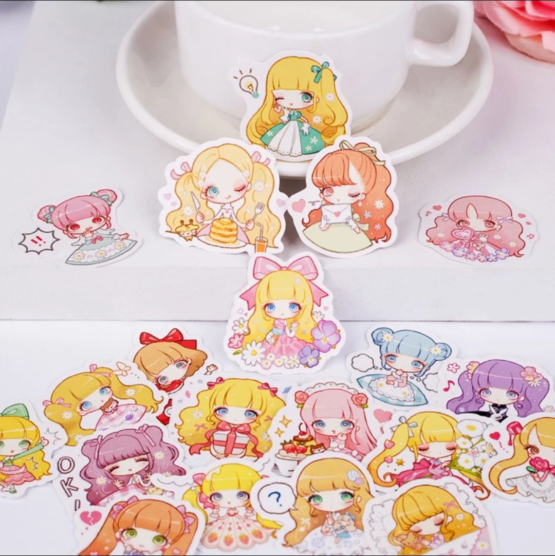 粉紅可愛女孩手帳貼紙