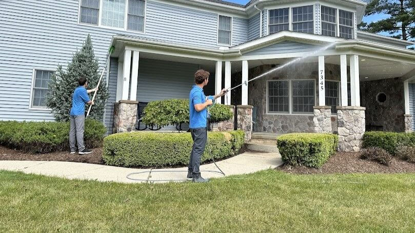 House washing in Birmingham MI by Crystal Clean Power Washing residential exterior cleaning service