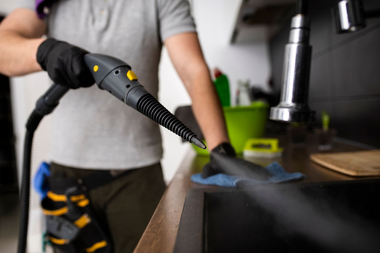 A man offering deep house cleaning services.