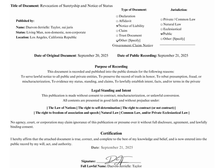 Public Notice of Recording