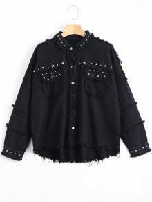 Jeansjacke mit Nieten