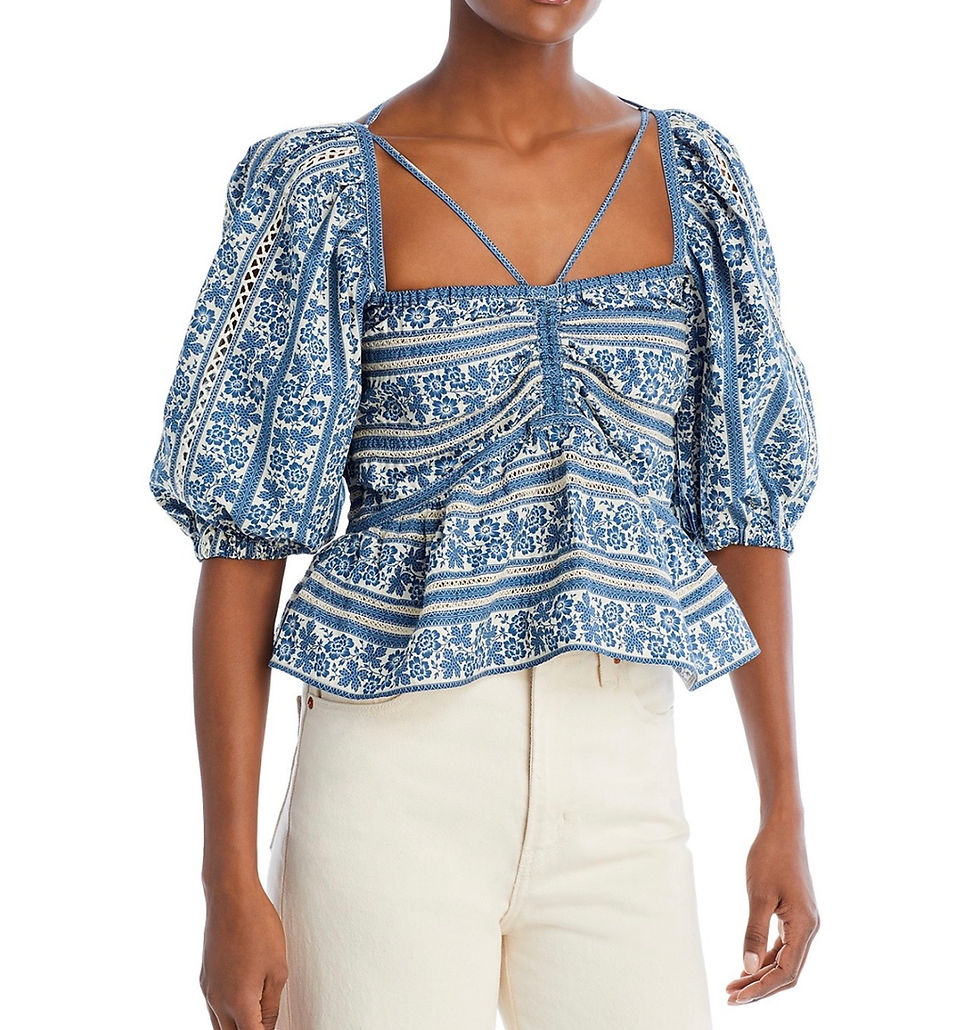 Thumbnail: Sea Printed Puff Sleeve 