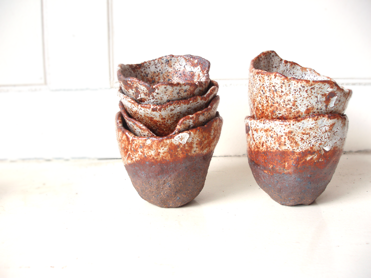 shino glaze rice bowls SOLD