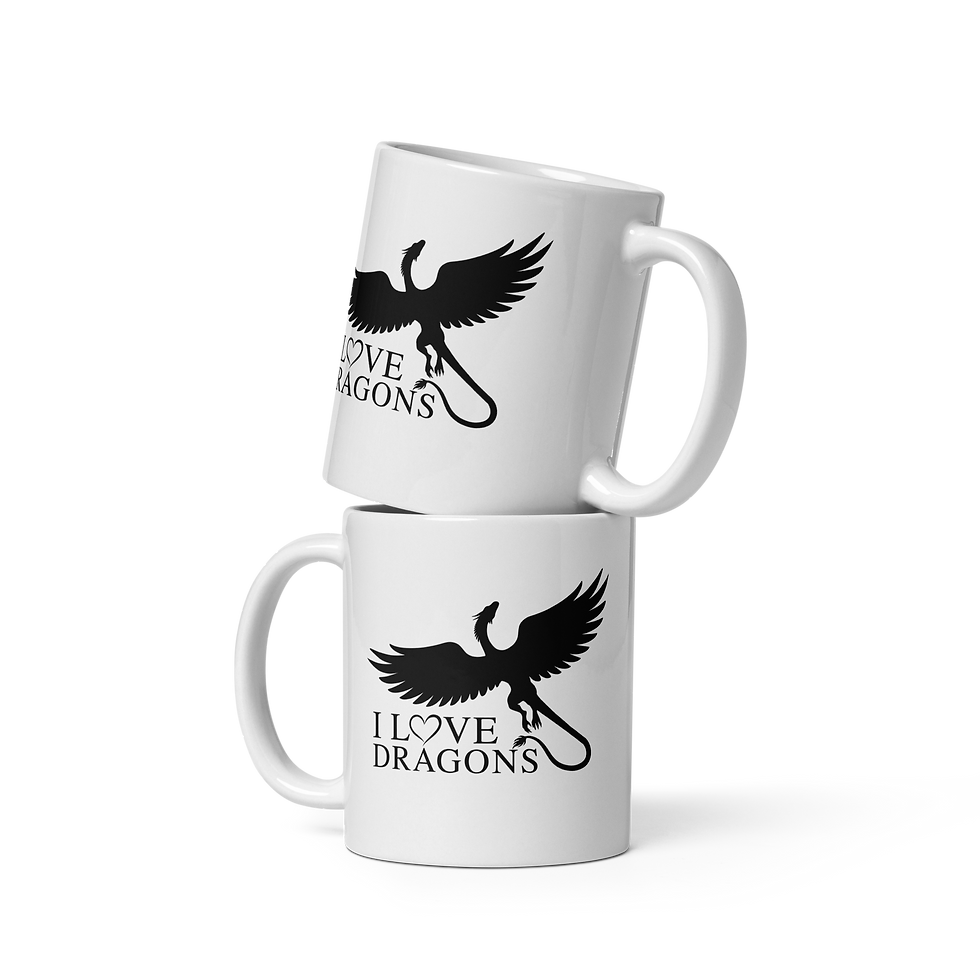 Thumbnail: Mystic Sacrifice I Love Dragons Official White Glossy Mug