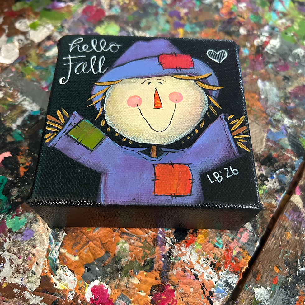 Thumbnail: 4”x4”x1.5” Scarecrow 💜💙