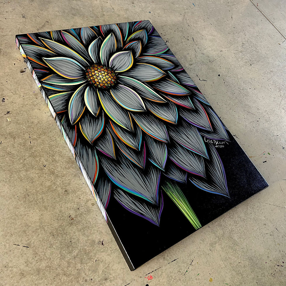Thumbnail: 24" x 36" x 1.5” Grey Flower 🩶🩶🩶