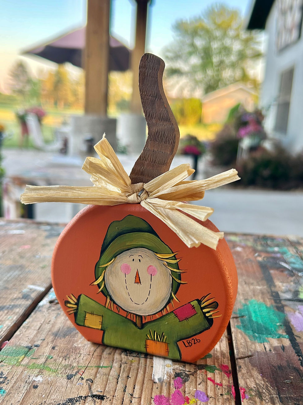 Thumbnail: 3”x4.25” on Wooden Pumpkin  (6” tall with stem)💛