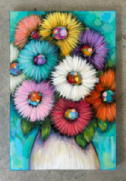 24”x36”x1.5” Flower bouquet 🩵🩵🩵