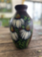 Thumbnail: 6.5” x10” Coneflowers on wooden vase 🤍🤍🤍 (for decoration only) 