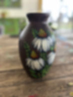 Thumbnail: 6.5” x10” Coneflowers on wooden vase 🤍🤍🤍 (for decoration only) 