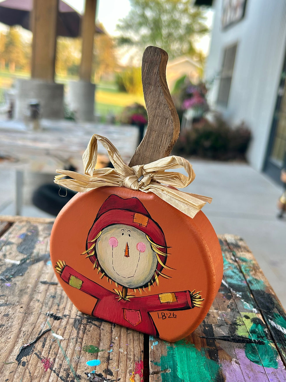 Thumbnail: 3”x4.25” on Wooden Pumpkin  (6” tall with stem)💛