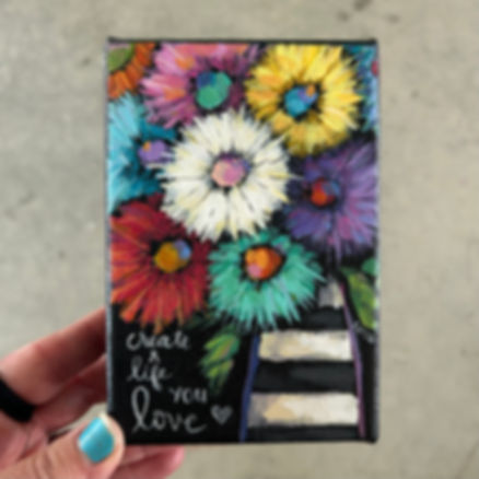 4”x6” x1.5”  Flower bouquet 🖤🤍