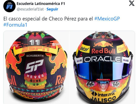 Checo Pérez estrenará casco de edición especial para el Gran Premio de México