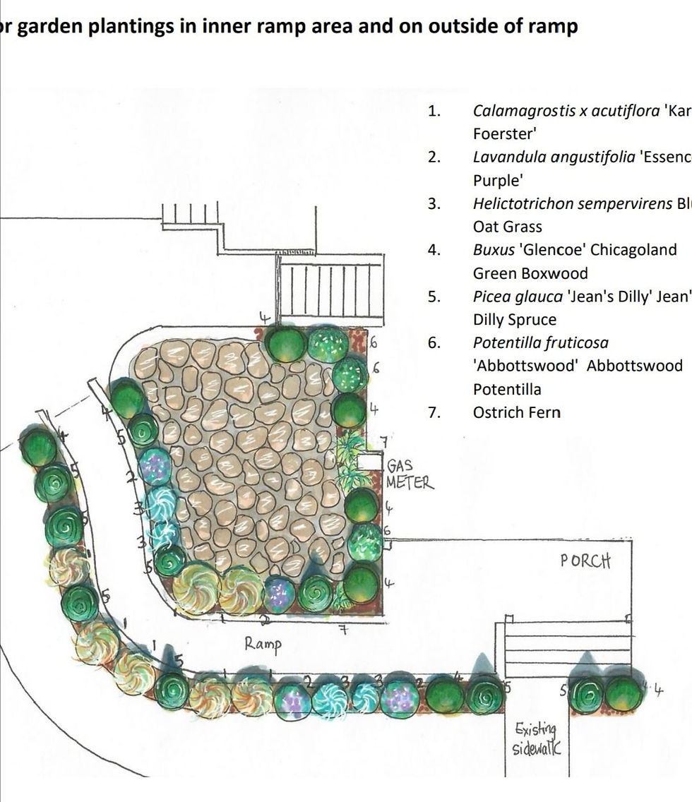 Plan for Patio garden and walkway - Voss House Therapy Centre
