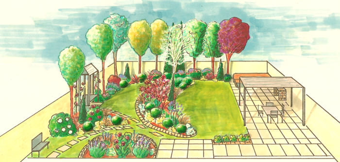 Child-friendly shallow garden