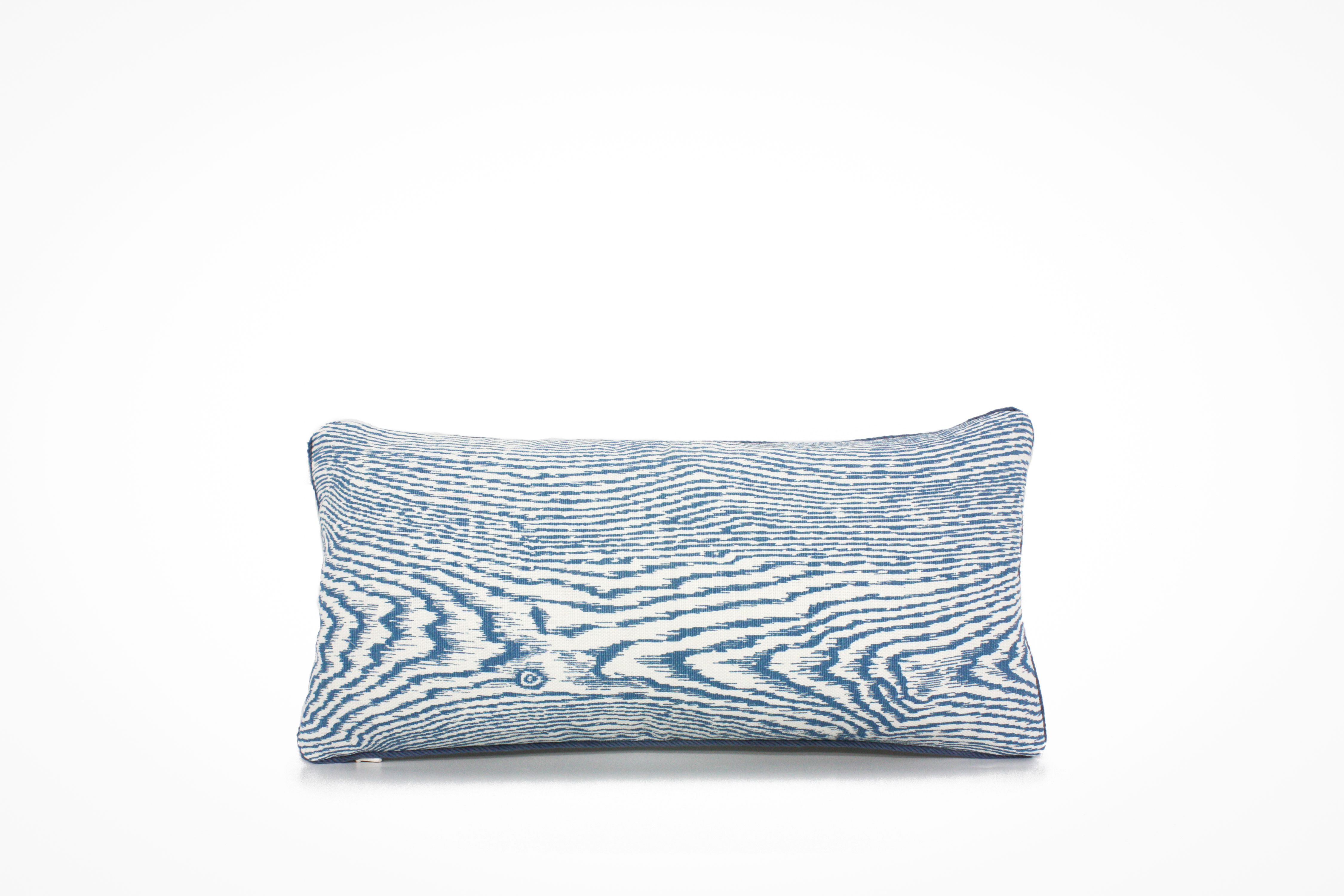 Blue & Cream Wood Print Linen Pillow