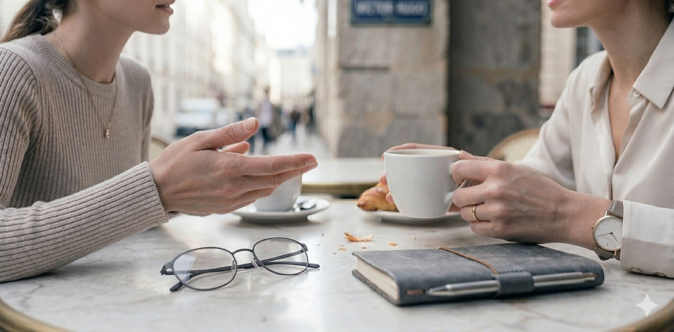Pearl jewelry arranged on a book, surrounded by white flowers, creating an elegant and serene setting. Soft, neutral tones.
