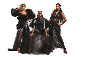 Black-photoshoot-fashion-designer-leather-sheer-dress-skirt-set-San-Diego-couture