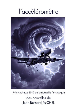 Jean-Michel BERNARD, auteur de romans SF et d'anticipation. L'image montre un avion dans un ouragan. Problèmes de strucures, ennuis graves, survie en plein ciel, atterrissage catastrophique, avion désintégré, amour brisé, enfant orphelin qui rappelle à son père désespéré un souvenir brûlant.