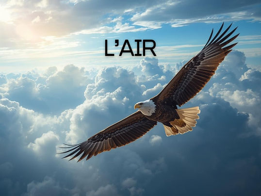 L'air, élément mystérieux. Invisble, compressible, extensible, on en respire 4500 l par heure. Respiration d'un gaz indispensable à notre vie. Support des oiseaux et de beaucoup d'instectes, capable des pires colères, il soulève des tempêtes. Rien ne résiste à l'air.